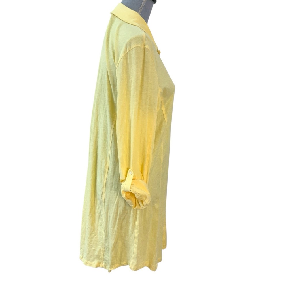 Lauren Essentials Knits Sleep Shirt Dress Women's Xl Yellow Preppy Ralph Lauren - Picture 2 of 10